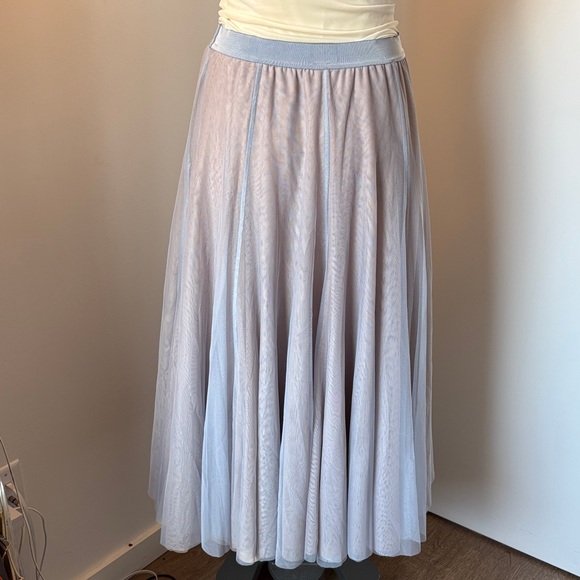 Anthropologie Asymmetrical Skirt in Soft Blue and Pink - Picture 6 of 7